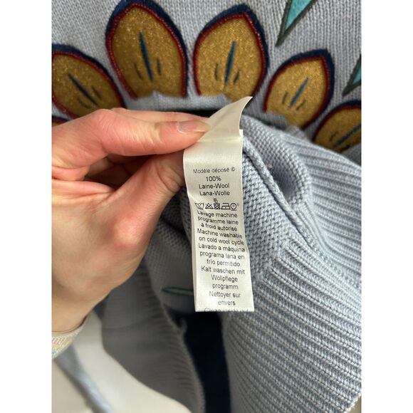 Kenzo Eye Detail Wool Blue Sweater Size M - Picture 9 of 9